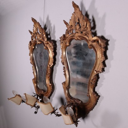 Pair Of Rococo Mirrors Italy 18th Century