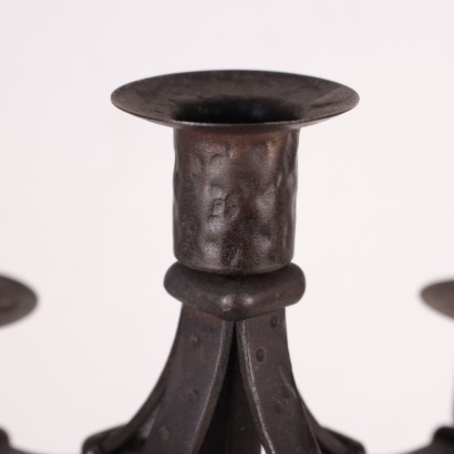 Pair Of Candlesticks Wrought Iron Italy Early '900