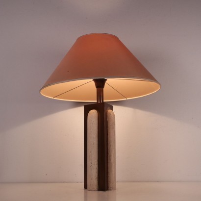 Lamp Travertine Marble and Brass Italy 1960s-1970s