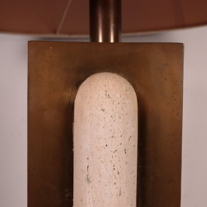 Lamp Travertine Marble and Brass Italy 1960s-1970s