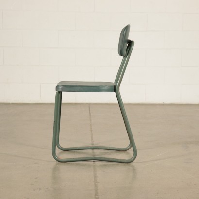 Chair Metal and Skai Italy 1940s-1950s
