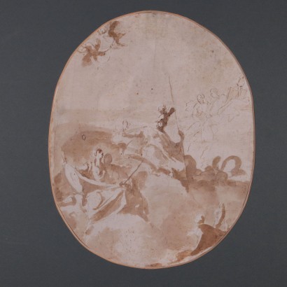 C. Caroni Attr. Aquarelle sur Papier Italie XVIIIe Siècle