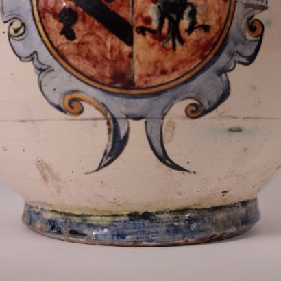 Globular Vase Majolica Italy Late '800 Early '900