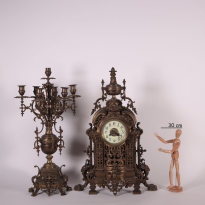 Clock Triptych Bronze France Late '800