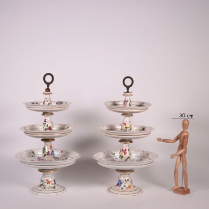 Pair Of Cake Stands Porcelain Second Half '800