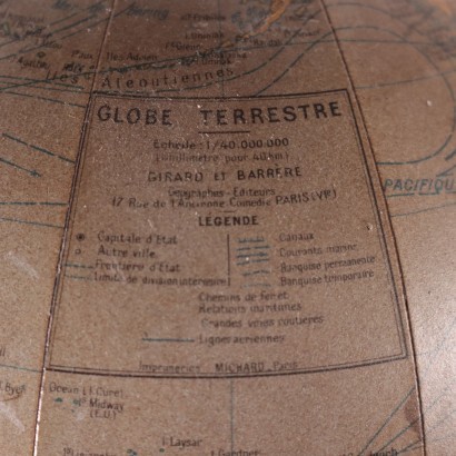 Globe Girard et Barrère Paper Mache Wood Paris France 1940s