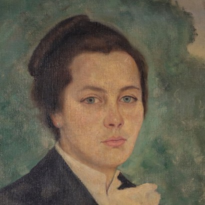 Francesco Ghisleni Portrait Of A Young Woman Oil On Canvas 1930s