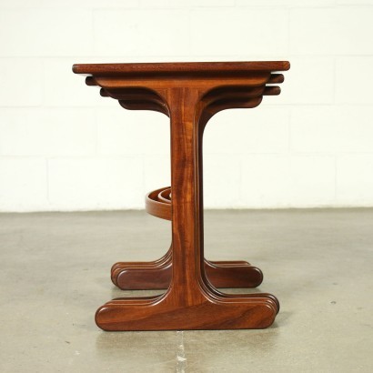 Trio Tables Solid Wood Teak Veneer England 1960s