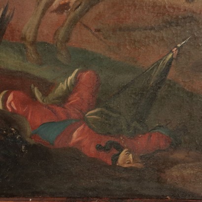 Battle Scene Oil On Canvas 17th Century