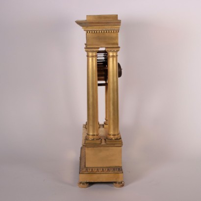 Temple-Shaped Carl X Clock Gilded Bronze France 19th Century