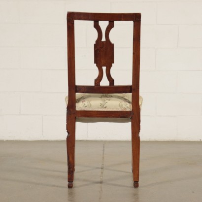 Group Of Four Neoclassical Chairs Walnut Italy Second Half '700