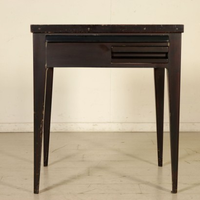 Table Ebonized Veneer Fabric Polyester Milan 1950s-1960s O. Borsani