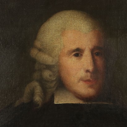 Portrait D'Un Homme Huile Sur Toile XVIII Siècle