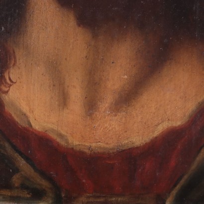 Face of Christ Oil on Board Italian School 18th Century