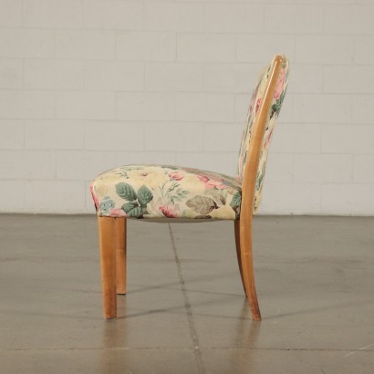 Chairs Springs Fabric and Beech Wood Italy 1940s-1950s
