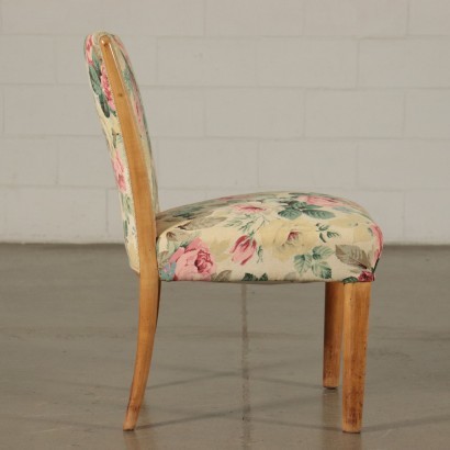 Chairs Springs Fabric and Beech Wood Italy 1940s-1950s