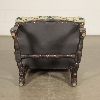 Baroque Style Chair Walnut and Padding Italy 17th-18th Century