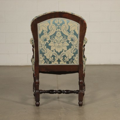 Baroque Style Chair Walnut and Padding Italy 17th-18th Century