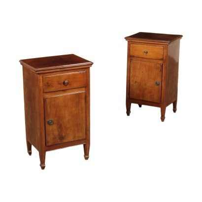 Pair of Neo-Classical Bedside Tables Walnut Italy 18th Century