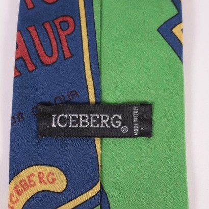 Vintage Iceberg Green Tie Silk Italy 1980s