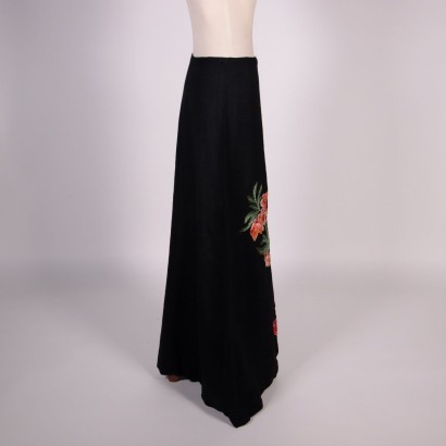 VIntage Skirt with Embroidery Cotton Italy 1970s