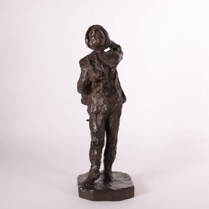 Paysan Luigi Panzeri (1865-1939) Bronze Sculpture Italie Début 1900