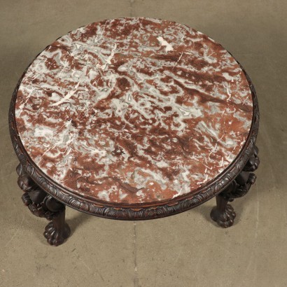 Neo-Renaissance Style Table Red Marble Italy 20th Century