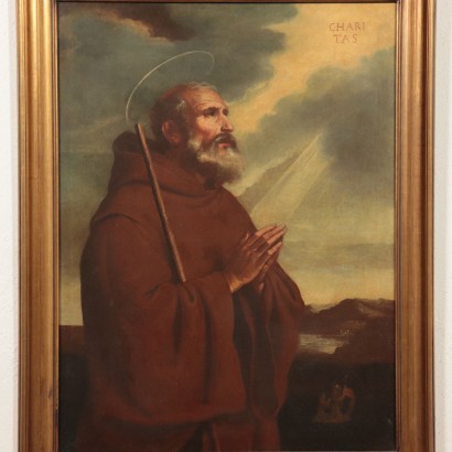 Saint Francis Of Paola Oil On Canvas 18th Century