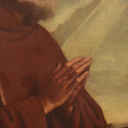 Heiliger Franziskus von Paola Öl auf Leinwand Italien XVIII Jhd
