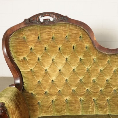 Eclectic Revival Sofa Walnut Italy 19th Century