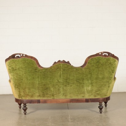 Eclectic Revival Sofa Walnut Italy 19th Century