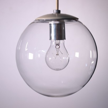 Ceiling Lamp Gino Sarfatti Glass Aluminum Milan Italy 1950s 1960s