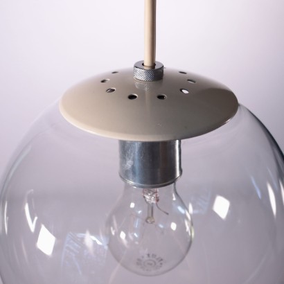 Ceiling Lamp Gino Sarfatti Glass Aluminum Milan Italy 1950s 1960s