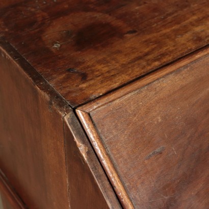 Drop-Leaf Secretaire Walnut and Pine Italy 19th Century
