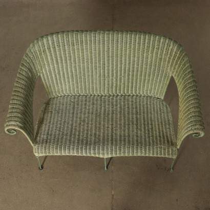 Small Sofa Iron and Wicker Italy 20th Century