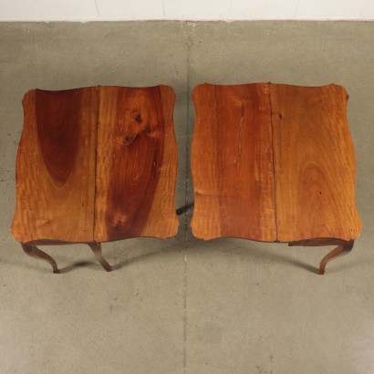 Pair of Small Barocchetto Revival Tables Walnut Italy 18th Century