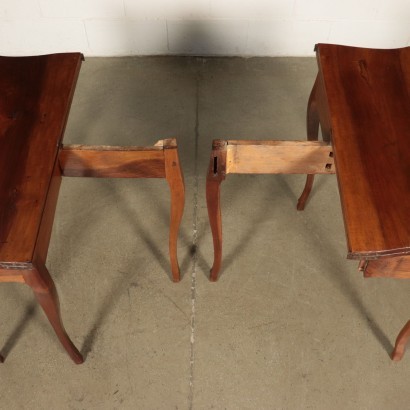 Pair of Small Barocchetto Revival Tables Walnut Italy 18th Century