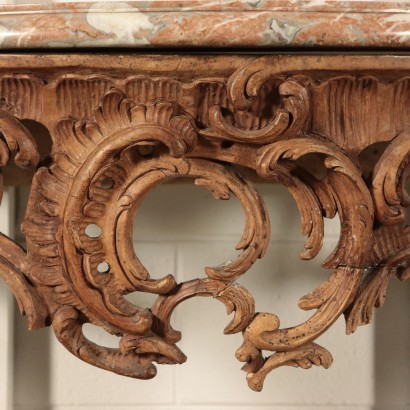 Consolle Baroque tardif Tilleul Restaurée Italie '700