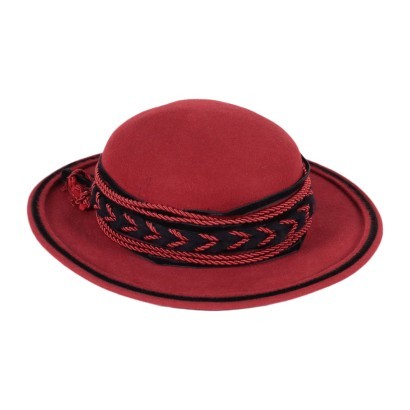 Sombrero vintage de fieltro rojo para mujer