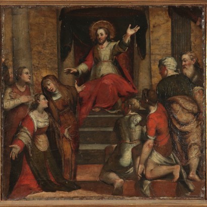 Santa Maria Maddalena ascolta la predica di Cristo