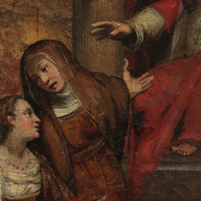 Saint Mary Magdalene Listens To Christ Leather Applied On Canvas 1500