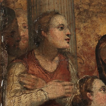 Saint Mary Magdalene Listens To Christ Leather Applied On Canvas 1500