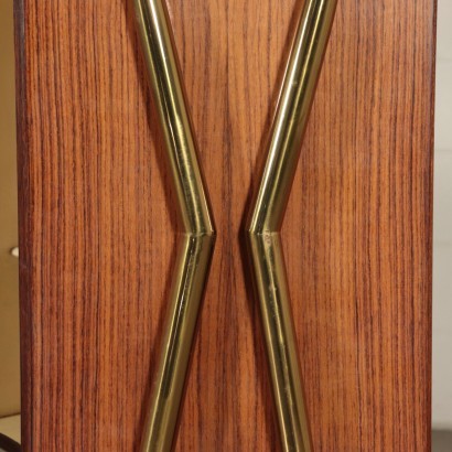 Bar Cabinet Rosewood Veneer Brass Glass Italy 1950s