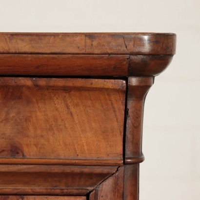 Bedside Table Charles X Walnut Lombardy Italy Second Quarter 1800