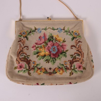 Handtasche mit gestickten Vintage-Blumen