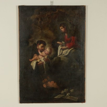 Virgin With Child With Saint Anthony Of Padua Oil On Canvas 1700