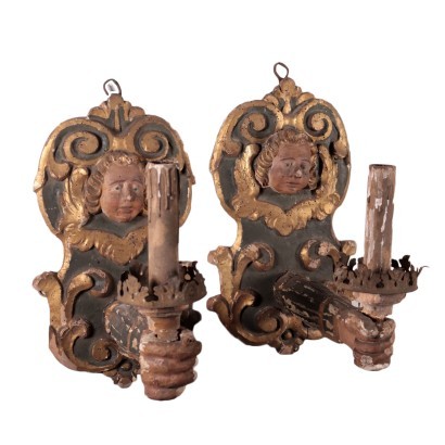 Pair of Candle Holders Linden Shear Plate Italy 17th Century