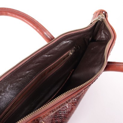 Vintage Brown Reptile Leather Bag 1970s