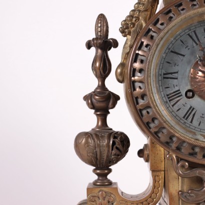 Table Clock with Candlestick Bronze France 19th Century
