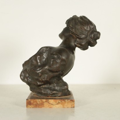Buste Féminin Art Nouveau Bronze Italie Premier '900